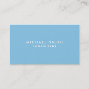 Plain Blue Professional Elegant Modern Simple Business Card