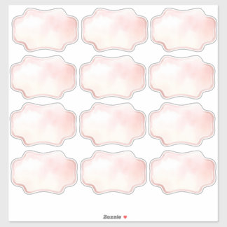 Plain blush pink watercolor labels