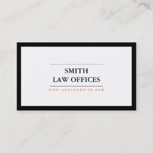 Plain Bold Border Lawyer/Attorney Business Card
