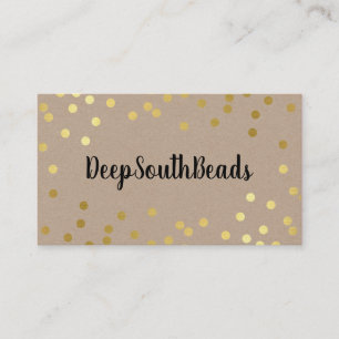 PLAIN BOLD MINIMAL confetti faux gold kraft black Business Card