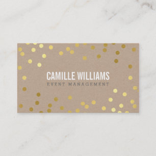 PLAIN BOLD MINIMAL confetti gold eco natural kraft Business Card