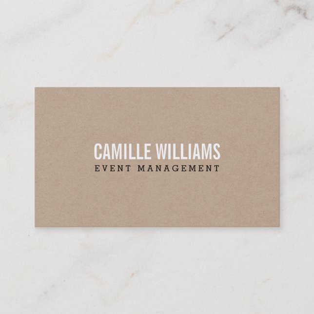 PLAIN BOLD MINIMAL smart text natural kraft Business Card (Front)