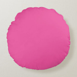 Plain bright hot pink round pillow