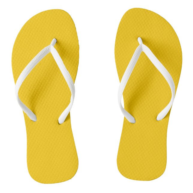 Plain Bright Yellow flip flops (Footbed)