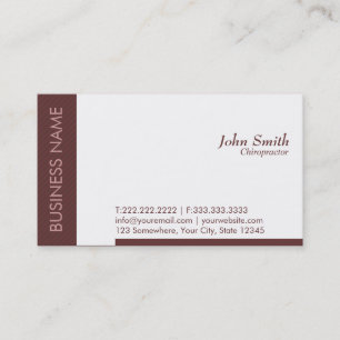 Plain Brown Chiropractor Business Card