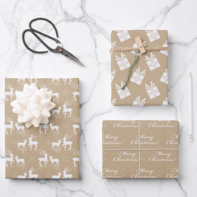 Plain Brown Paper With Christmas Designs (Front)