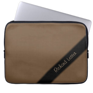 Plain Brown Personalized Laptop Sleeve