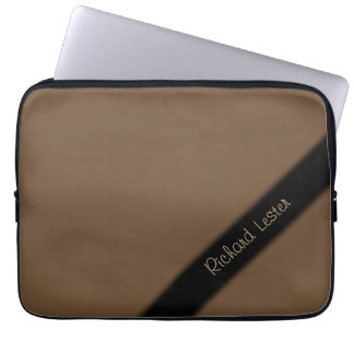 Plain Brown Personalized Laptop Sleeve