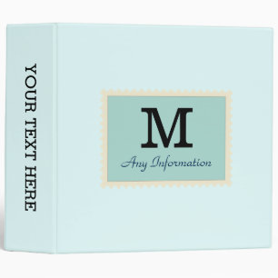 Plain Bubbles Background Monogram Binder