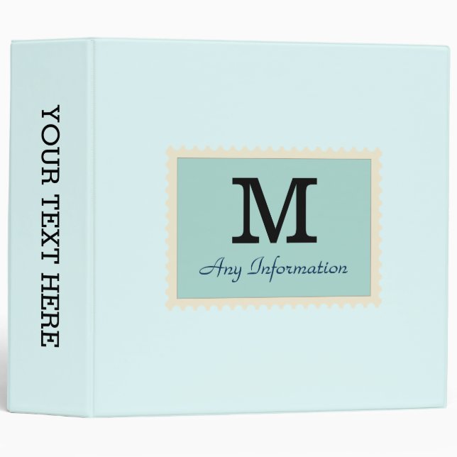 Plain Bubbles Background Monogram Binder (Front/Spine)