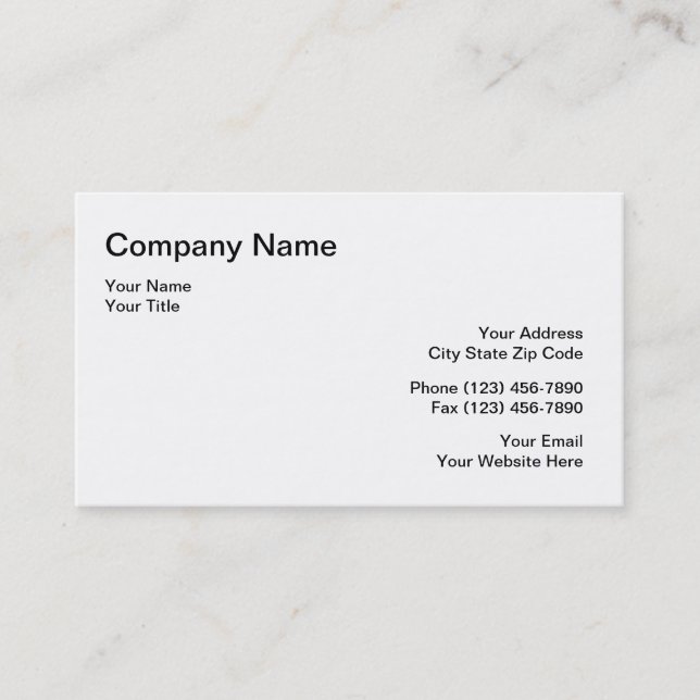 Plain Business Card Template (Front)