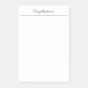 Plain Calligraphy Stylish Chic Your Name Edit Post-it Notes