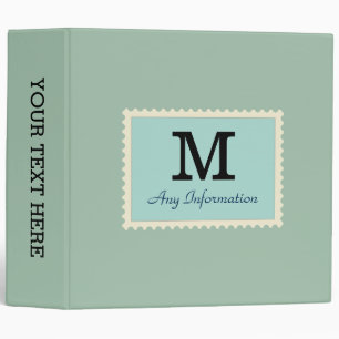 Plain Cambridge Blue Background Monogram Binder