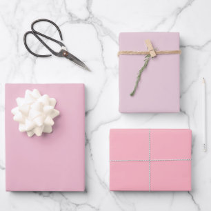 Plain Cameo Queen Sakura Pink Shades 3 Tones Wrapping Paper Sheet