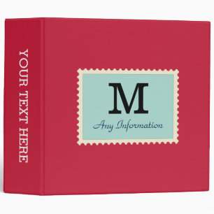 Plain Cardinal Background Monogram Binder
