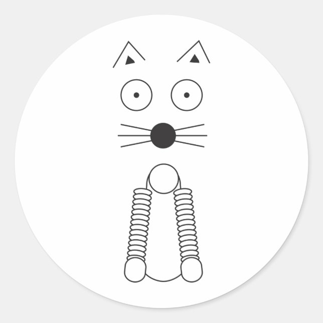 Plain CAT Classic Round Sticker (Front)
