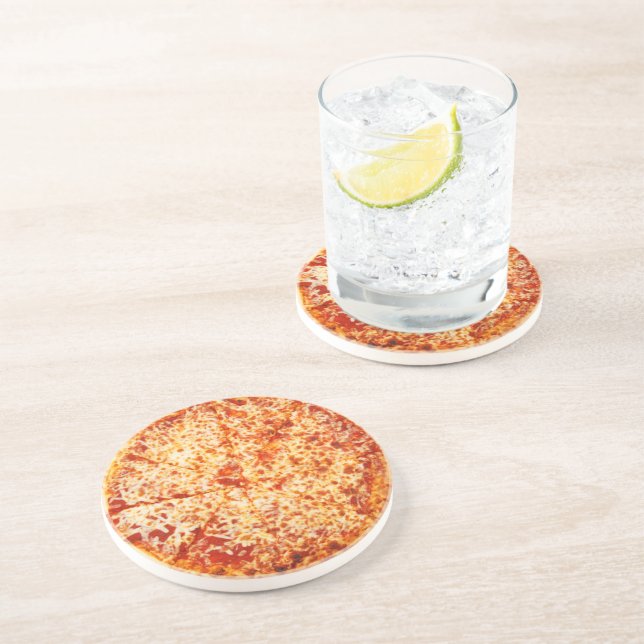 Plain Cheese Pizza Coaster (Side)