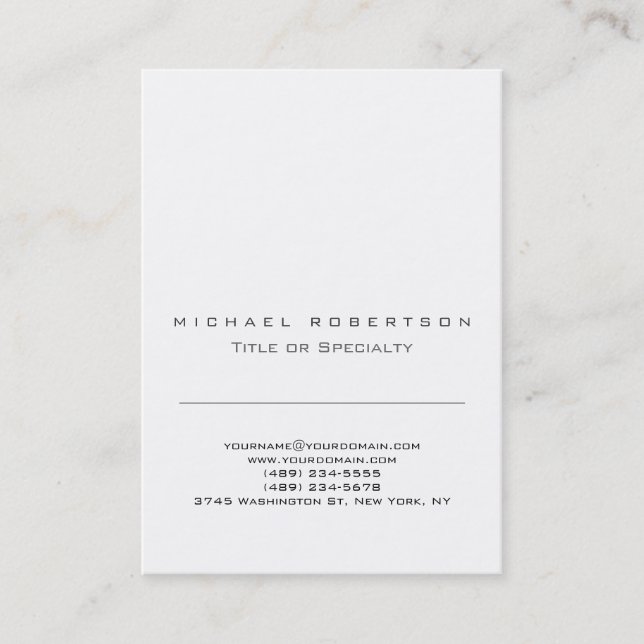 Plain Chic Black White Cute Business Card (Front)
