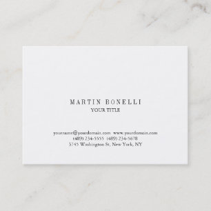Plain Chubby Professional  White Business Card