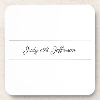Plain Classical Minimalist Parisienne Calligraphy Coaster