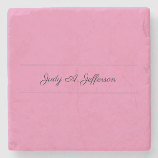 Plain Classical Minimalist Parisienne Calligraphy Stone Coaster