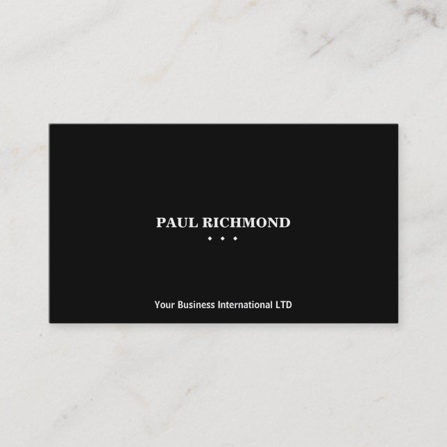 Plain clean black minimalistic business cards (Front)