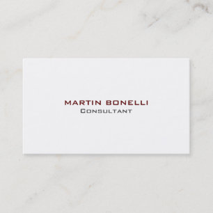 Plain Clean Black White Red Standard Business Card