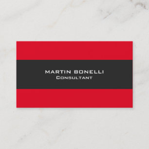 Plain Clean Red Grey Stripe Standard Business Card