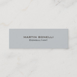 Plain Clean Simple Grey Skinny Business Card