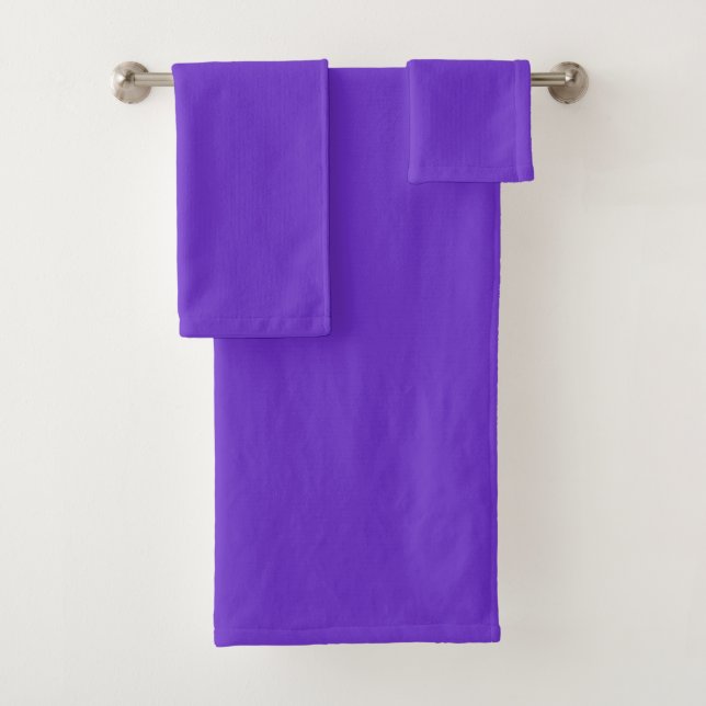 Plain color  bright violet vivid purple bath towel set (Insitu)