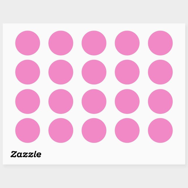 Plain color hydrangea pink classic round sticker (Sheet)