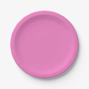 Plain color hydrangea pink paper plate