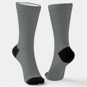 Plain Color With Added Design Crew Socks