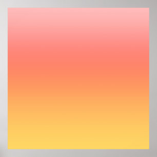 Plain colors - Yellow to Misty Pink ombre Poster