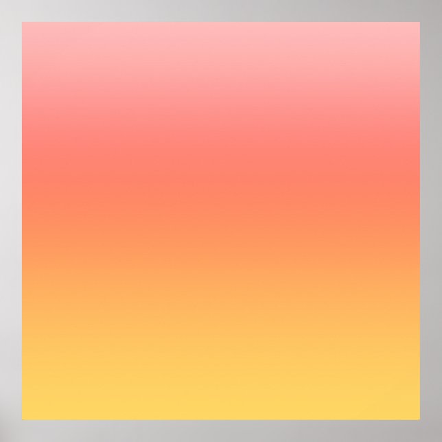Plain colors - Yellow to Misty Pink ombre Poster (Front)
