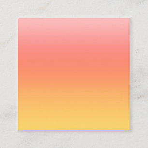 Plain colors - Yellow to Misty Pink ombre Square Business Card