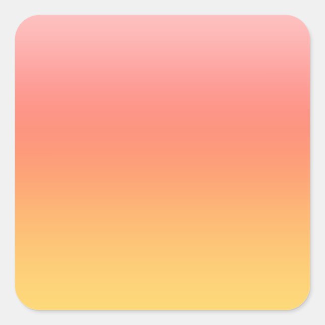 Plain colors - Yellow to Misty Pink ombre Square Sticker (Front)