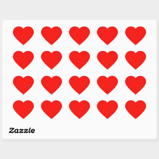 Plain colour bright red candy heart sticker