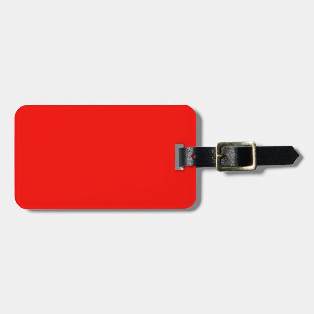 Plain colour bright red candy luggage tag (Front Horizontal)
