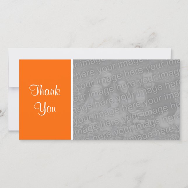 Plain Colour II - Thank You - Orange Card (Front)