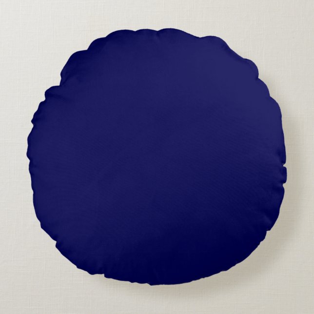 Plain colour midnight blue round pillow (Front)