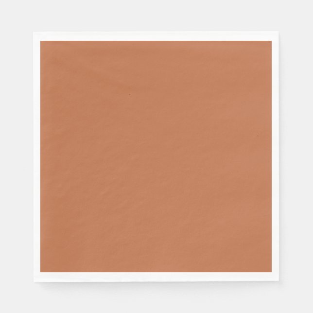 Plain colour pastel burnt orange napkin (Front)