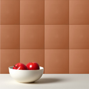 Plain colour pastel burnt orange tile