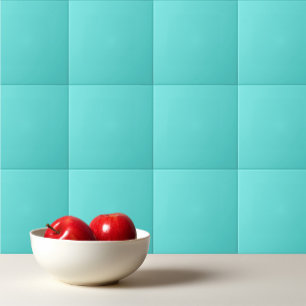 Plain colour sea glass turquoise tile