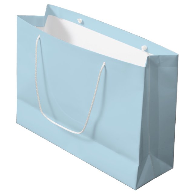 Plain colour solid cloudy light blue large gift bag (Front Angled)
