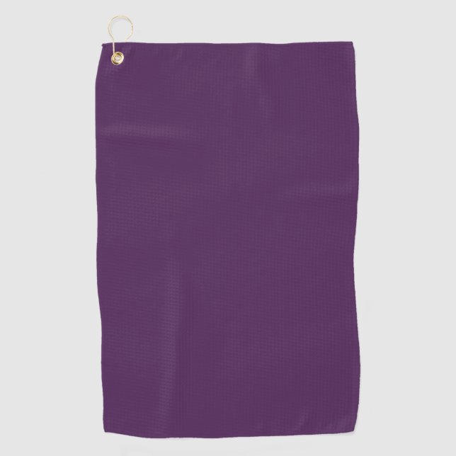 Plain colour solid midnight dark purple golf towel (Front)