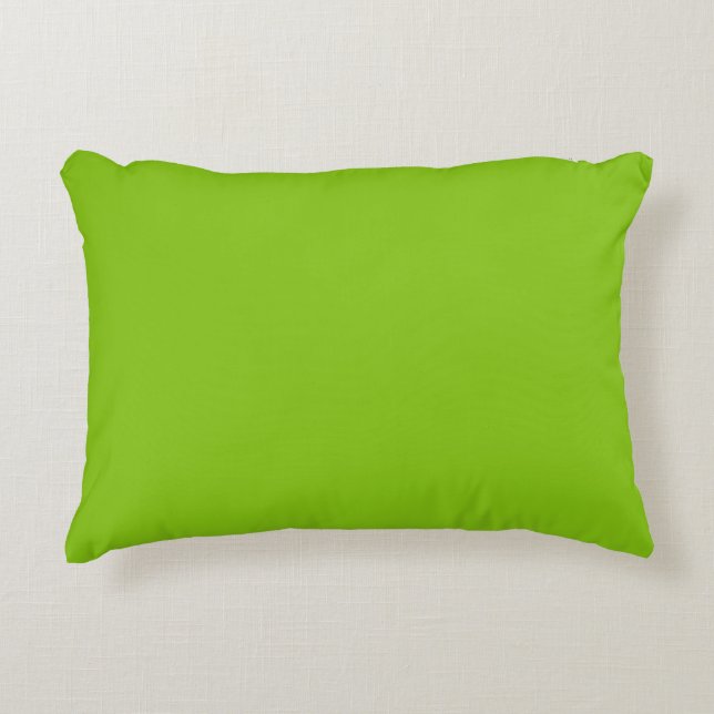 Plain colour solid parrot bright lime green accent pillow (Front)