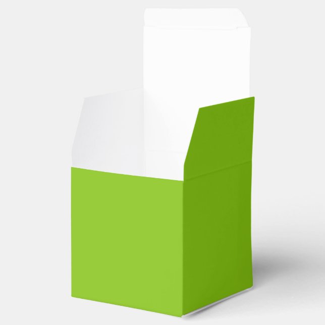Plain colour solid parrot bright lime green favor box (Opened)