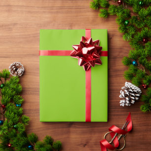 Plain colour solid parrot bright lime green wrapping paper