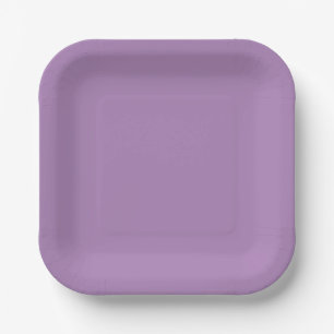 Plain colour solid pastel purple African violet Paper Plate